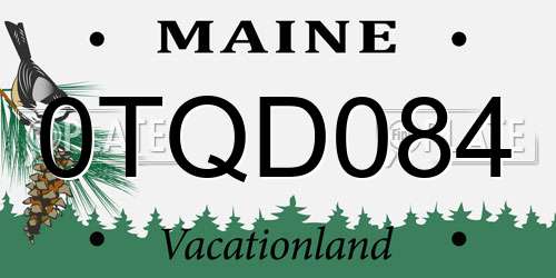 0TQD084 Maine License Plate