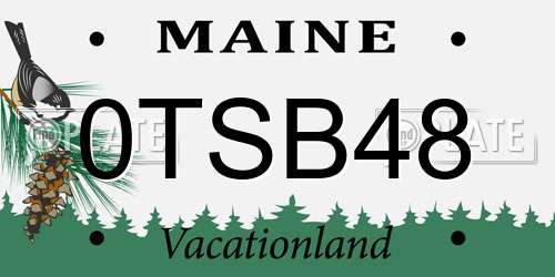 0TSB48 Maine License Plate