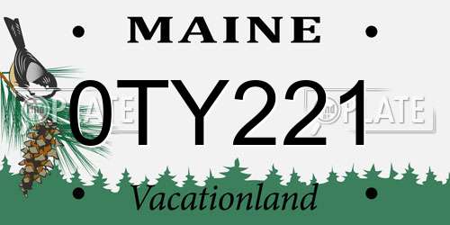 0TY221 Maine License Plate
