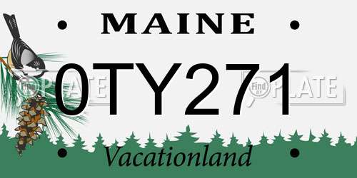 0TY271 Maine License Plate