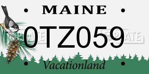 0TZ059 Maine License Plate