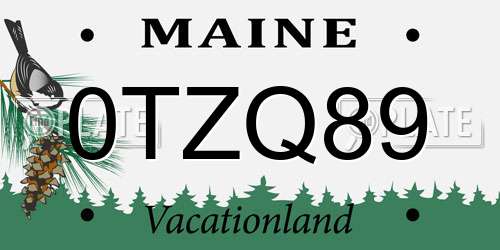 0TZQ89 Maine License Plate