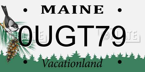 0UGT79 Maine License Plate