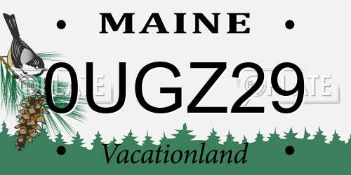 0UGZ29 Maine License Plate