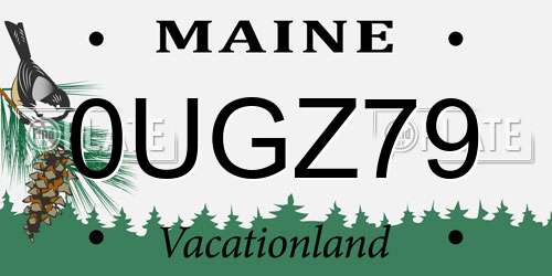 0UGZ79 Maine License Plate