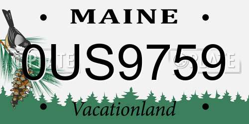 0US9759 Maine License Plate