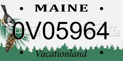 0V05964 Maine License Plate