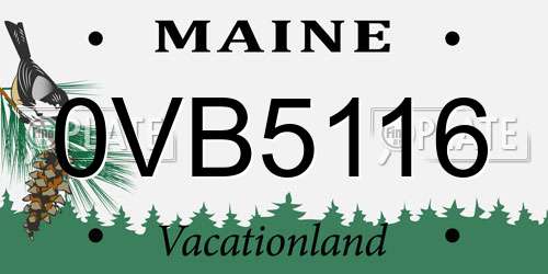 0VB5116 Maine License Plate