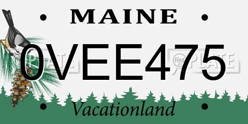 0VEE475 Maine License Plate