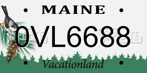 0VL6688 Maine License Plate