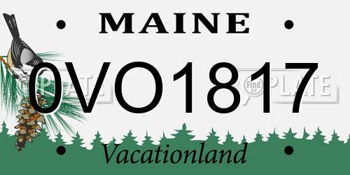 0VO1817 Maine License Plate