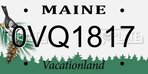0VQ1817 Maine License Plate