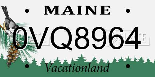 0VQ8964 Maine License Plate