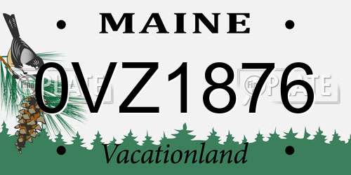 0VZ1876 Maine License Plate