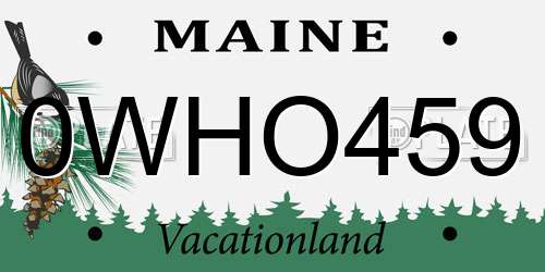 0WHO459 Maine License Plate