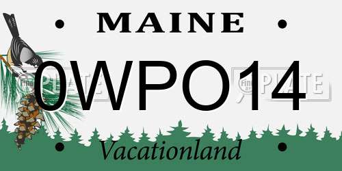 0WPO14 Maine License Plate
