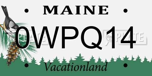 0WPQ14 Maine License Plate