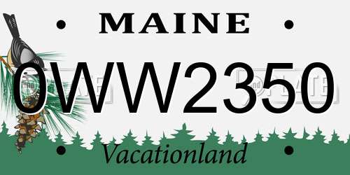 0WW2350 Maine License Plate