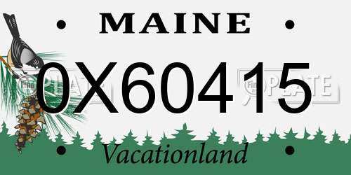 0X60415 Maine License Plate
