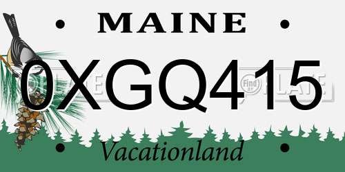 0XGQ415 Maine License Plate