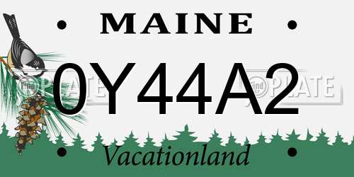 0Y44A2 Maine License Plate