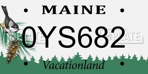 0YS682 Maine License Plate