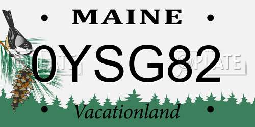 0YSG82 Maine License Plate