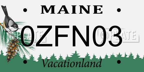 0ZFN03 Maine License Plate