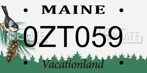 0ZT059 Maine License Plate
