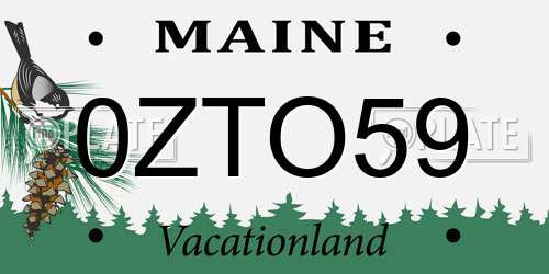 0ZTO59 Maine License Plate