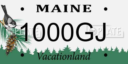 1000GJ Maine License Plate