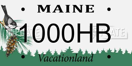 1000HB Maine License Plate