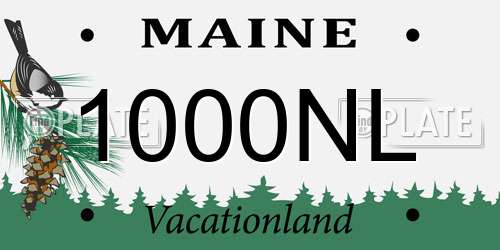 1000NL Maine License Plate
