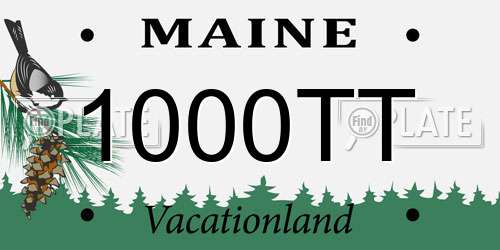 1000TT Maine License Plate