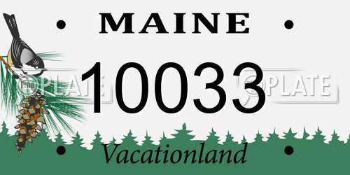 10033 Maine License Plate
