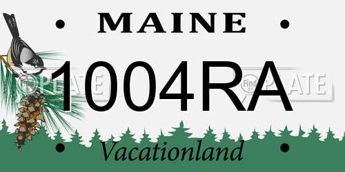 1004RA Maine License Plate