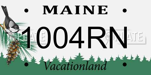 1004RN Maine License Plate