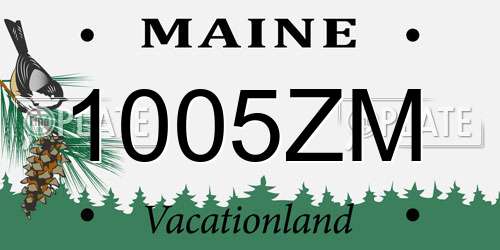 1005ZM Maine License Plate