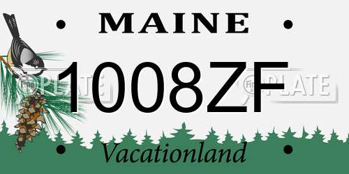 1008ZF Maine License Plate