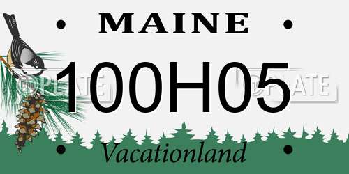 100H05 Maine License Plate