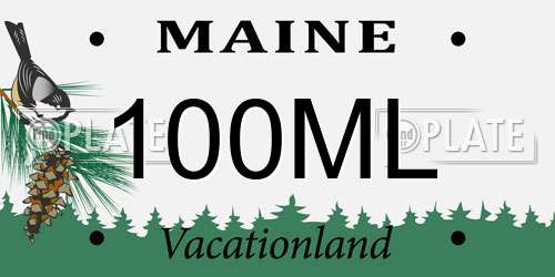 100ML Maine License Plate