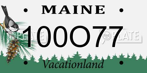 100O77 Maine License Plate
