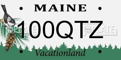 100QTZ Maine License Plate