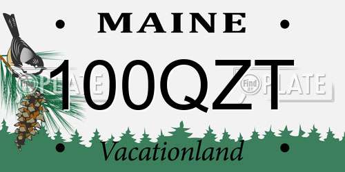 100QZT Maine License Plate