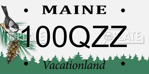 100QZZ Maine License Plate