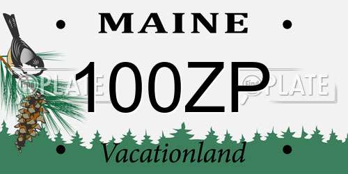 100ZP Maine License Plate