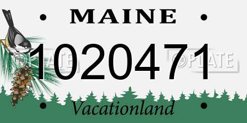 1020471 Maine License Plate
