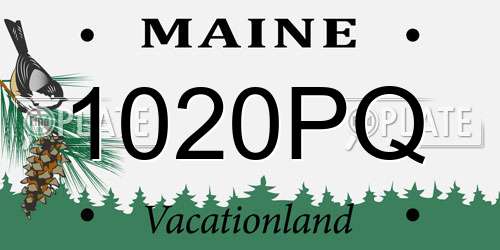 1020PQ Maine License Plate