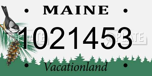 1021453 Maine License Plate