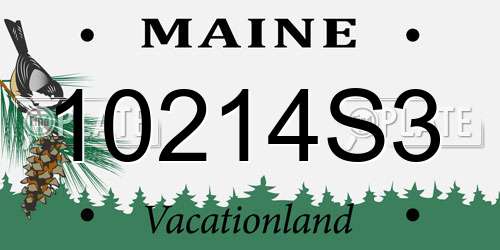 10214S3 Maine License Plate